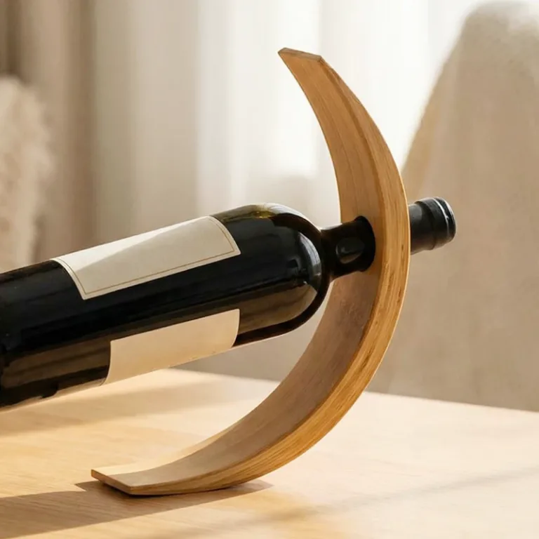 wooden wine bottle holder, floating wine bottle holder