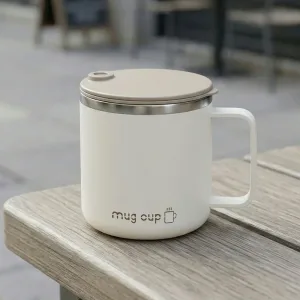 stainless steel insulated mug with lid, stainless steel coffee cup with lid