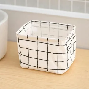 Linnen opbergmand stoffen organizer voor toiletartikelen met handgrepen