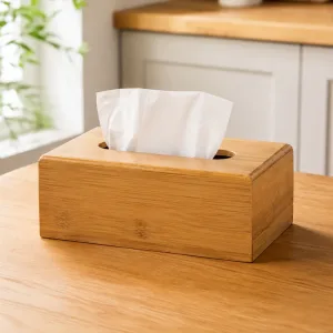 Houten tissue-opbergdoos bamboe servethouder