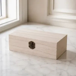 Retro rechthoekige houten opbergdoos sieradenorganizer