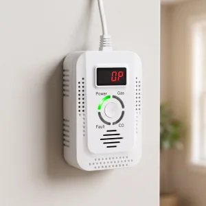 Bedrade koolmonoxide- en gaslekdetector met CO-sensoralarm
