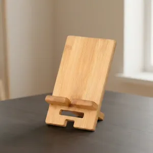 Houten telefoonhouder, mobiele standaard van bamboe