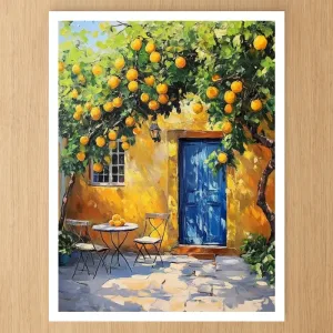 DIY linnen canvas schilderen-op-nummer kleurset met lijst