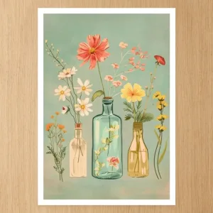 DIY linnen canvas schilderen-op-nummer bloemen kleurset