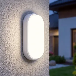 Minimalistische koudwitte ovale led-wandlamp