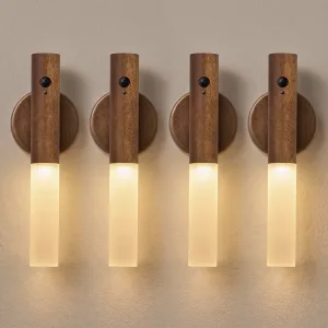 4 stuks oplaadbare LED-nachtlamp met bewegingssensor, wandmontage, magnetische lamp voor hal