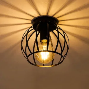 Moderne ijzeren kooiplafonnière met enkele LED-kroonluchter