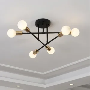 Nordische minimalistische semi-plafondlamp LED-kroonluchter