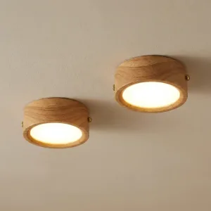 2 stuks houten verstelbare vlak gemonteerde LED-plafondspot