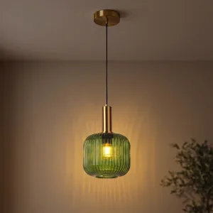 Moderne glazen enkele kroonluchter met ledlamp, hangende plafondverlichting