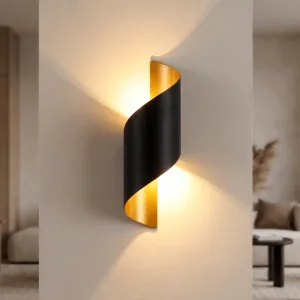 Stijlvolle spiraalvormige aluminium LED-wandlamp