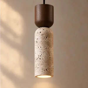 Japanse stijl stenen enkele kroonluchter lange LED hanglamp voor plafond