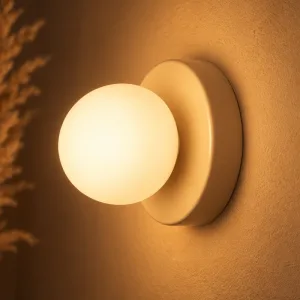 Minimalistische ronde wandlamp met LED-lamp