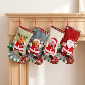 Set van 4 schattige hangende kerstsokken voor woondecoratie