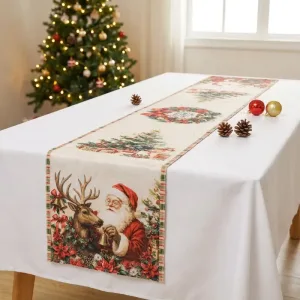 Kerstman-tafelloper met kerstthema